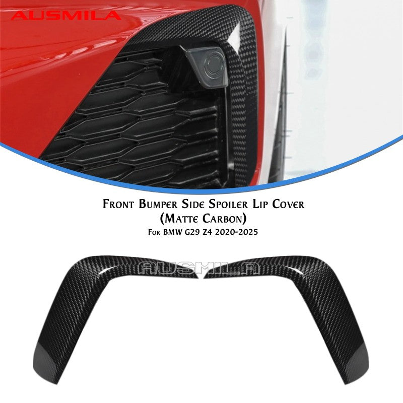 Car Craft Compatible With Bmw Z4 G29 2019-2025 Side Front Bumper Fog Lamp Grill Cover Trim Splitter Canard Real Carbon Fiber - CAR CRAFT INDIA