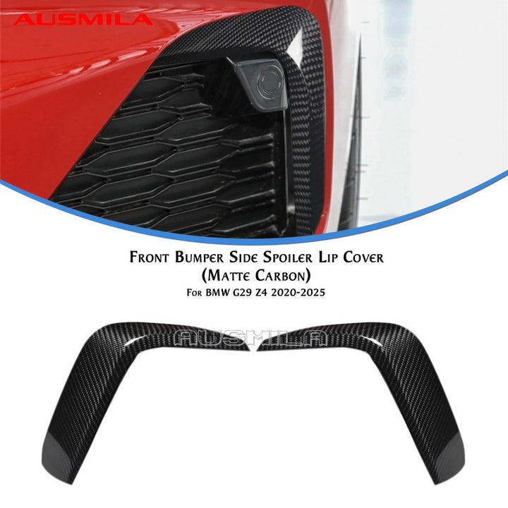 Car Craft Compatible With Bmw Z4 G29 2019-2025 Side Front Bumper Fog Lamp Grill Cover Trim Splitter Canard Real Carbon Fiber - CAR CRAFT INDIA