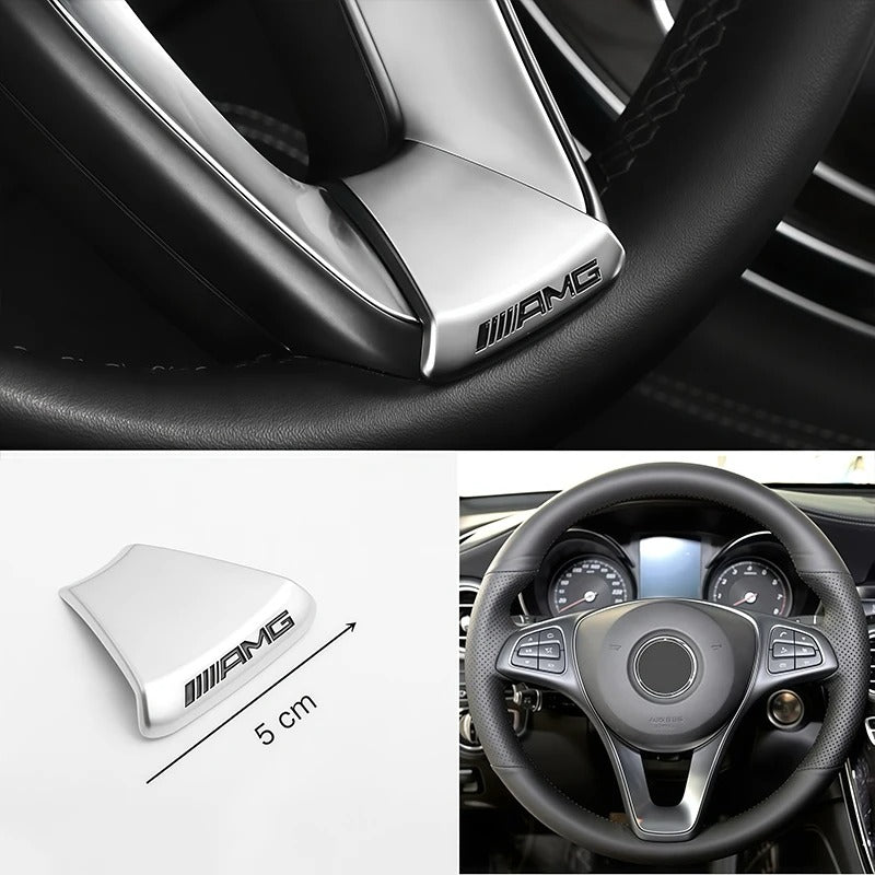 Car Craft Compatible With Mercedes A B C E S Class Ml Gl Gle Gls Cla Gla Glc Slk Grill Letter Logo Badge Emblem Sticker Steering Wheel Trim Cover Badge Sticker 5 Cm