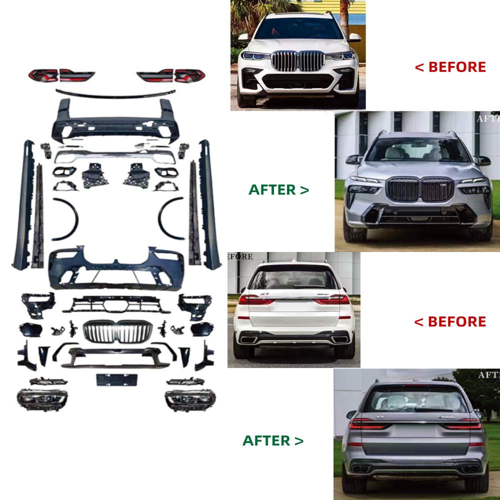 Car Craft Compatible With Bmw X7 G07 2018-2022 To X7 To X7 G07 Lci 2023+ X7m M Sports Upgrade Facelift Conversion Bodykit Bumper Headlight Taillight CC-6339-3 - CAR CRAFT INDIA