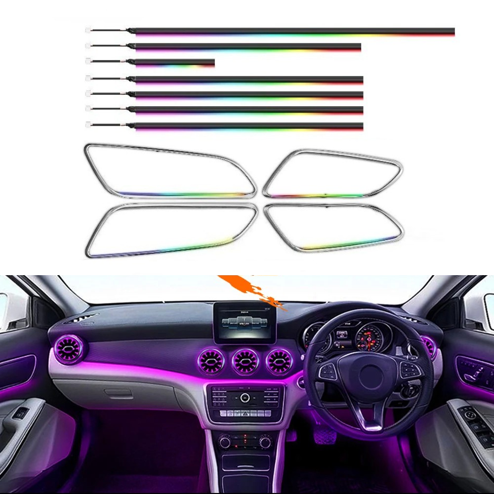 Car Craft Compatible With Mercedes Benz A Class W176 B Class W246 Cla W117 Gla W156 Class 2013-2018 Ambient Ambiance Led Light Vents Decorative Interior Kit Atmosphere Lamp Turbine Door And Dashboard Symphony