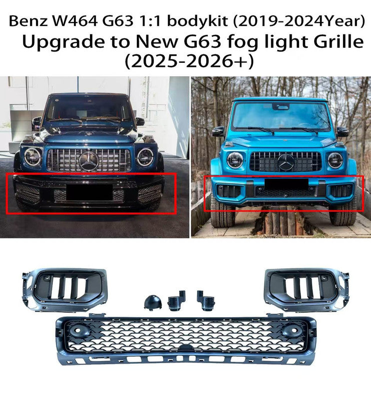 Car Craft Compatible With Mercedes Benz G Class G Wagon W464 G63 2019-2024 G63 G55 Modified Front Fog Lamp Light Grille Frame W465 Style