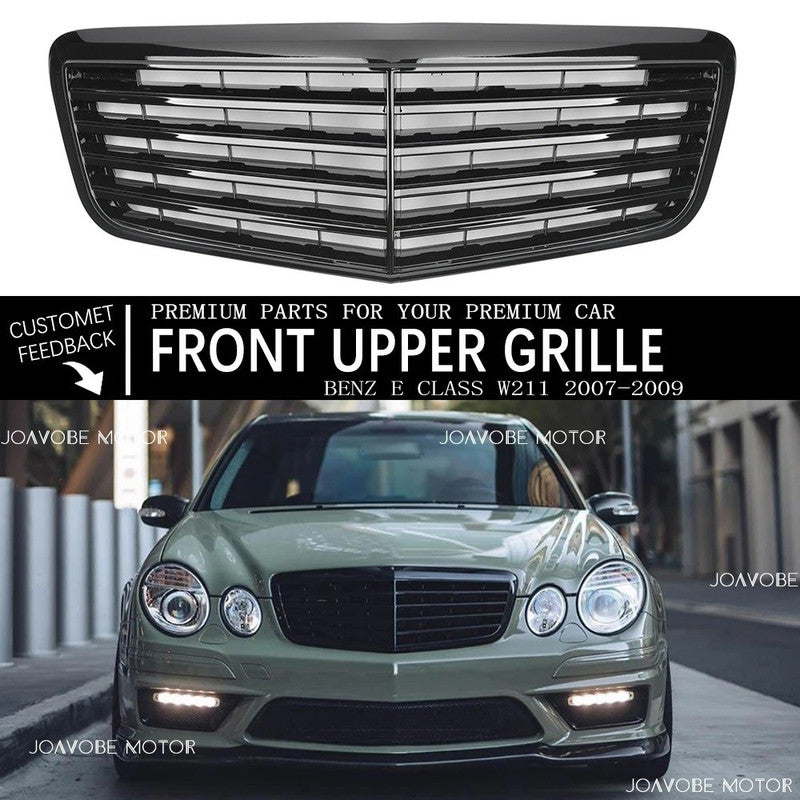 Car Craft Compatible With Mercedes Benz E Class W211 2007-2009 Front Bumper Upgrade Convert To Amg C63 Show Grill Amg Black GC