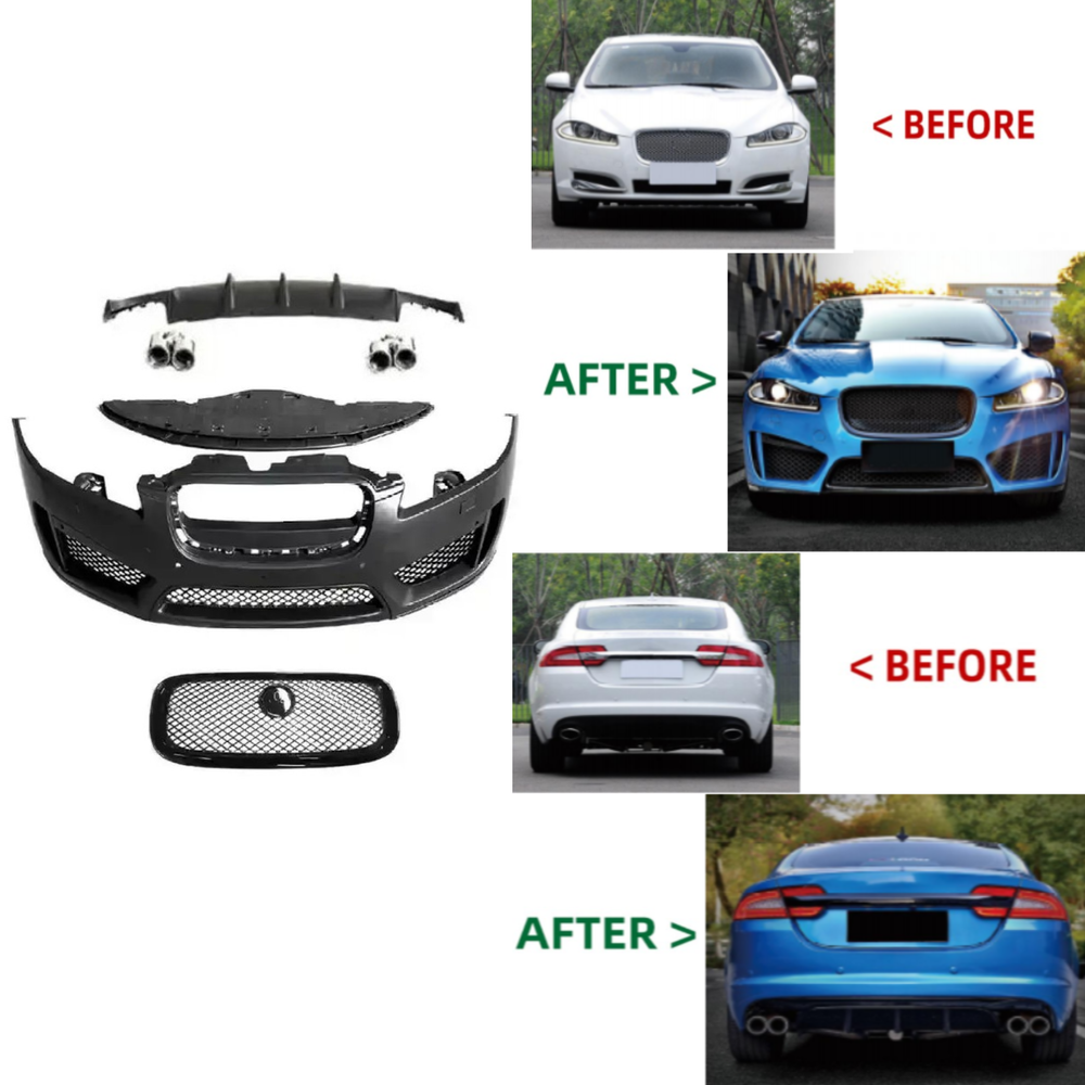 Car Craft Compatible With Jaguar Xf Xfs 2011-2015 Bodykit Upgrade To Xfr Xfr-s Style Bodykit Bumper Front Rear Lip Diffuser Exhaust Tip Splitter Grill CC-4838 - CAR CRAFT INDIA