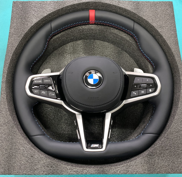 Car Craft Compatible With Bmw 3 Series E90 E91 E92 E93 5 Series E60 6 Series E63 X1 E84 E53 X5 X6 E70 E71 E81 E82 E87 E88 2006-2014 E Chasis Series Car Upgraded Custom Sports M3 M4 M5 Full Steering Wheel G60 Style Leather