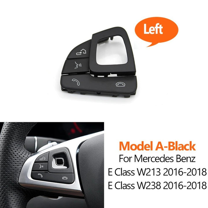 Car Craft Compatible With Mercedes Benz E Class W213 Sedan 2016-2018 E Class W238 Coupe Cabriolet 2016-2018 Car Steering Wheel Switch Control Button Cover 0999056400-a Cover Left Black A CC-10651