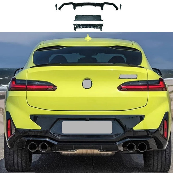 Car Craft Compatible With Bmw X4 G02 Lci 2022-2026 Upgrade Convert To M Sport M Performance X4m F98 Rear Bumper Lip Diffuser Gc G02 013