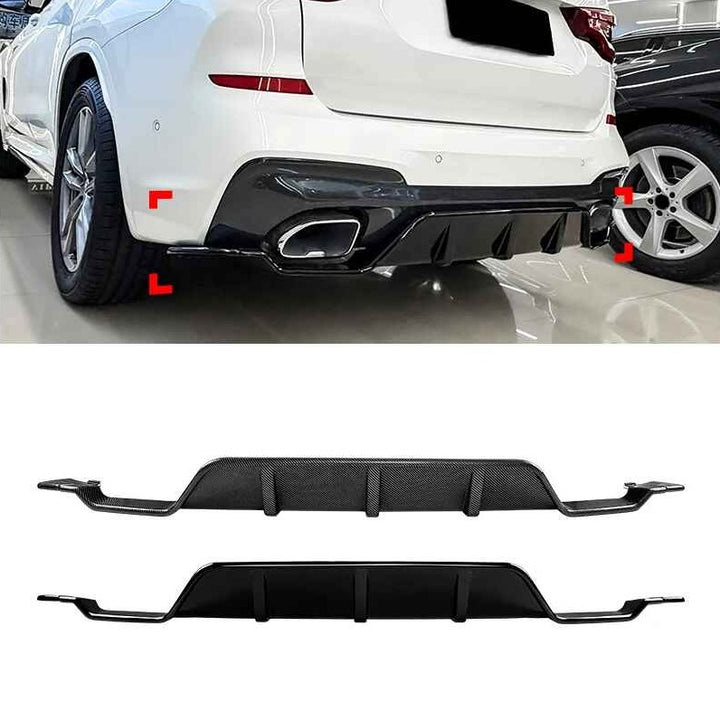 Car Craft Compatible With Bmw X3 G01 Pre-facelift M Sport 2018-2021 Rear Bumper After Lip Diffuser Trim Skirt Zst-1483 Cf Carbon Fiber Look