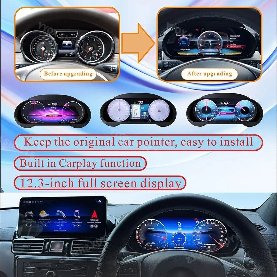 Car Craft Compatible With Mercedes Benz Ml Gl Gle Gls W164 W166 X166 2012-2018 Lcd Digital Dashboard Cluster Meeter Wireless Carplay Android Auto Instrument Speedometer Panel Player