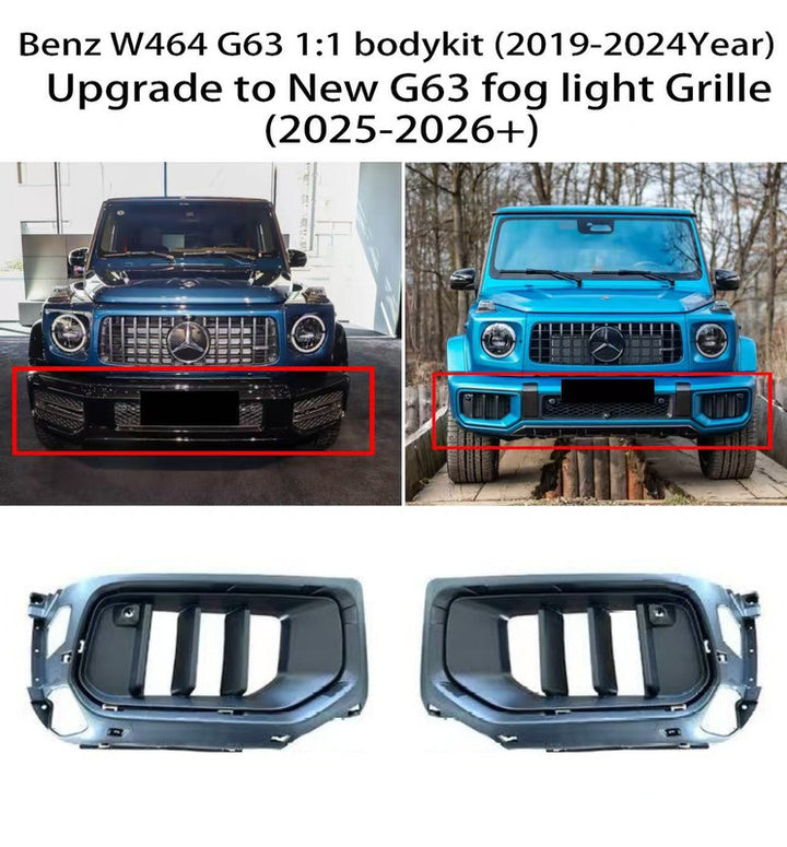Car Craft Compatible With Mercedes Benz G Class G Wagon W464 G63 2019-2024 G63 G55 Modified Front Fog Lamp Light Grille Frame W465 Style 2