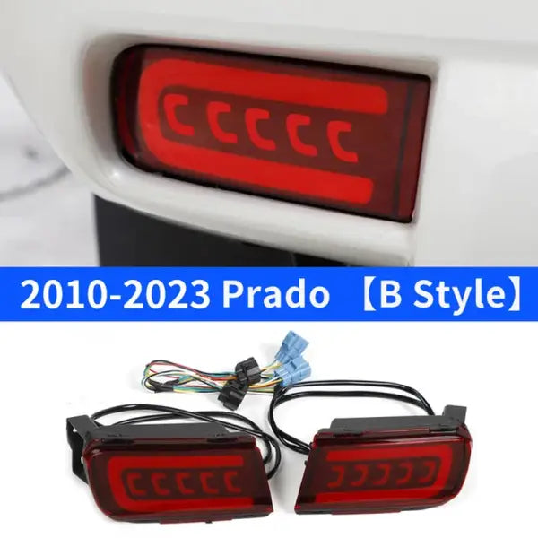 2Pcs for 2010-2023 Toyota Land Cruiser Prado 150 Bumper Reflector Lights LC150 Exterior ,Brake Lamps & Rear Fog Lamps