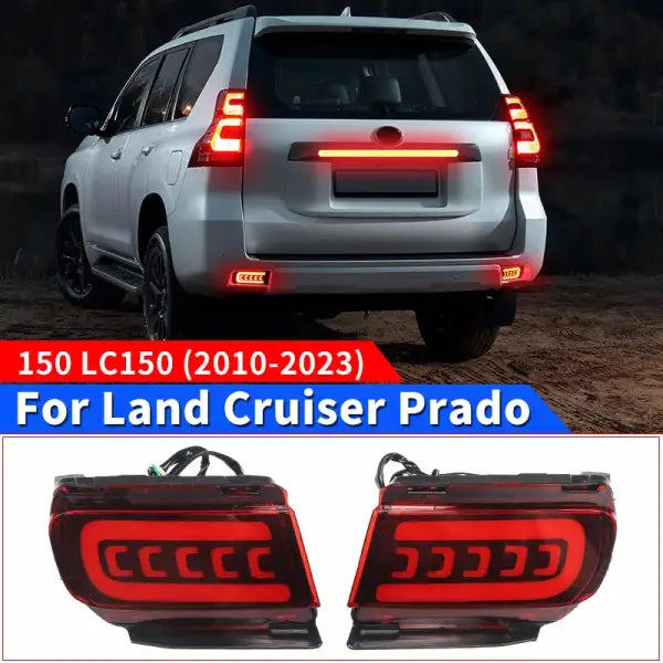 2Pcs for 2010-2023 Toyota Land Cruiser Prado 150 Bumper Reflector Lights LC150 Exterior ,Brake Lamps & Rear Fog Lamps