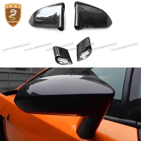 2Pcs Real Carbon Fiber Black Mirror Cover for Lamborgini LP560 LP570 Replacement Parts 2011-2012 Rearview Mirror Shell Stylish