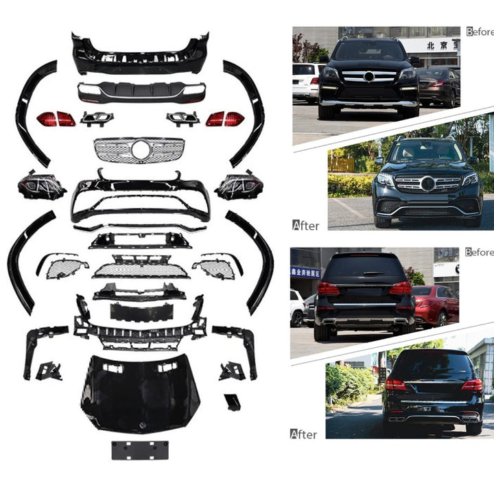 Car Craft Compatible With Mercedes Benz Gl W166 2012-2016 Upgrade Facelift Convert To Gls W166 Amg Bodykit Bumper Headlight Taillight Trunk Skirts 1:1 CC-8540 - CAR CRAFT INDIA