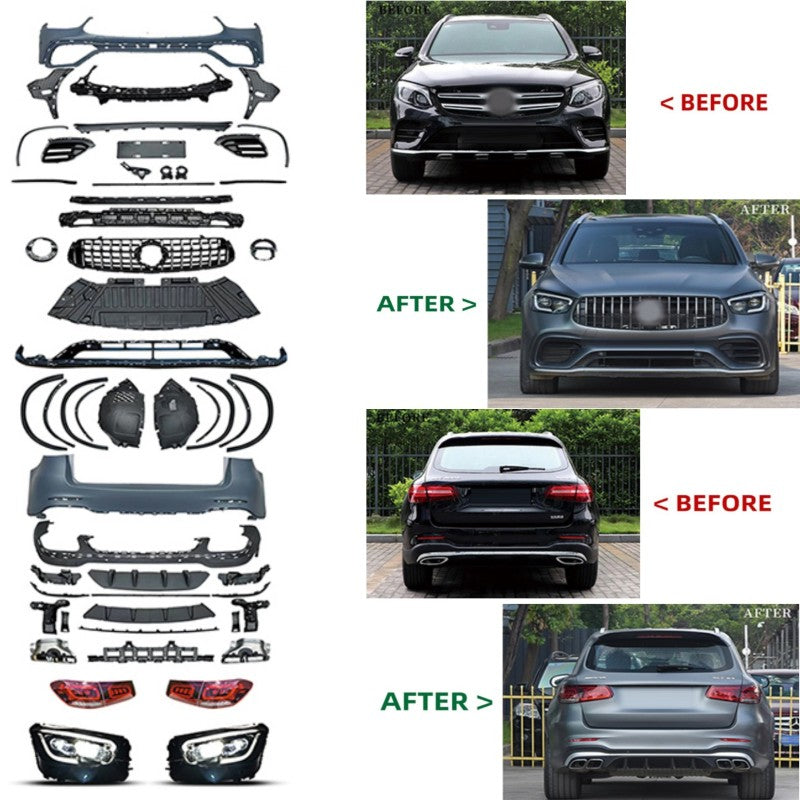 Car Craft Compatible With Mercedes Benz Glc W253 X253 2016-2019 Upgrade Facelift Convert To 2025 Glc63 Amg Conversion Bodykit Bumper Headlight Taillight CC-9796