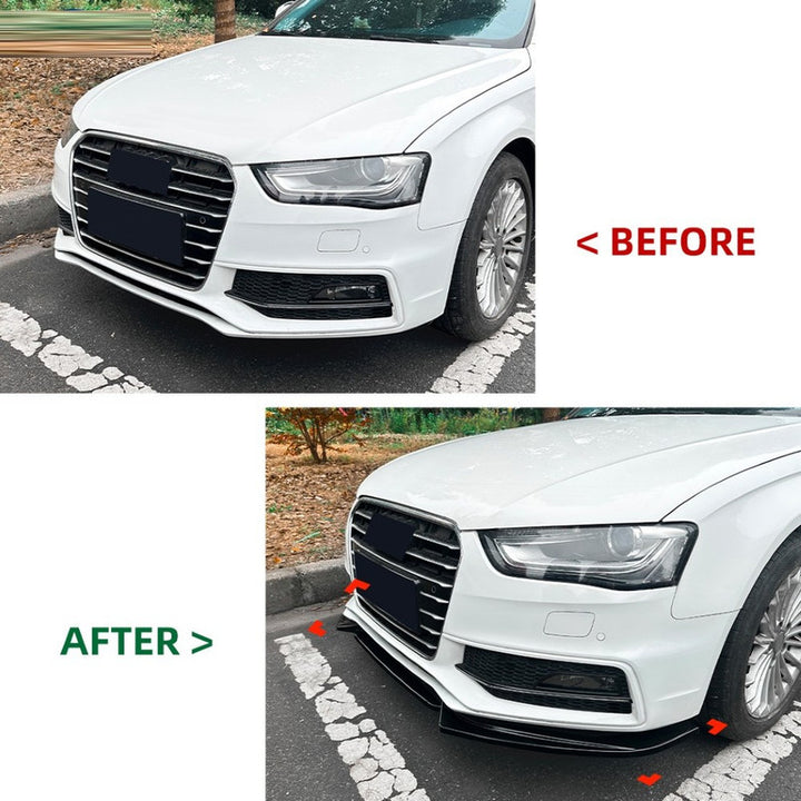 Car Craft Compatible With Audi A4 S4 B8.5 2013-2016 S Line Front Bumper Lip Skirt Splitter Spoiler Zst-1007 Glossy Black