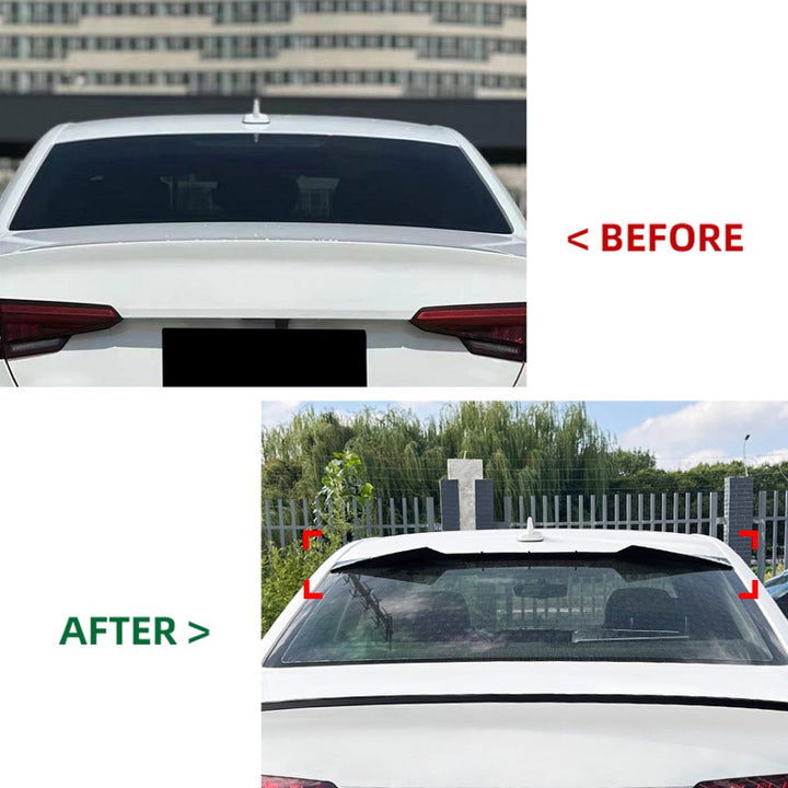 Car Craft Compatible With Audi A4 S4 B9 2017-2024 Rear Trunk Boot Roof Wing Lip Spoiler Splitter Skirts Zst-923 Glossy Black