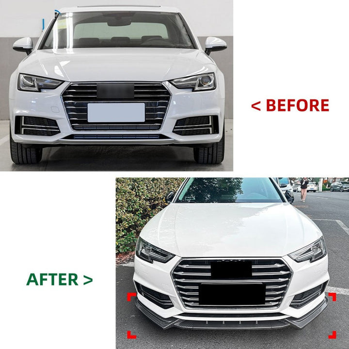 Car Craft Compatible With Audi A4 S4 B9 2017-2019 S Line Front Bumper Lip Skirt Splitter Spoiler Zst-1074 Glossy Black