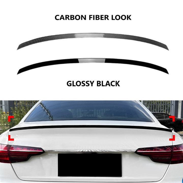 Car Craft Compatible With Audi A4 B9 2017-2024 Rear Trunk Boot Roof Wing Lip Spoiler Splitter Skirts Zst-927 Glossy Black