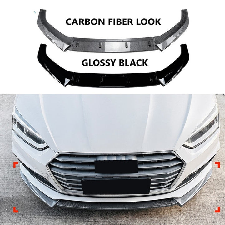 Car Craft Compatible With Audi A5 S5 F5 Sline 2017-2020 Front Bumper Lip Skirt Splitter Spoiler Zst-984 Cf Carbon Fiber Look