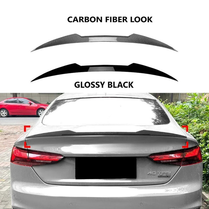 Car Craft Compatible With Audi A5 F5 Sportback Four-door 2017-2024 Rear Trunk Boot Roof Wing Lip Spoiler Splitter Skirts M4 Blade Style Zst-871 Gb Glossy Black