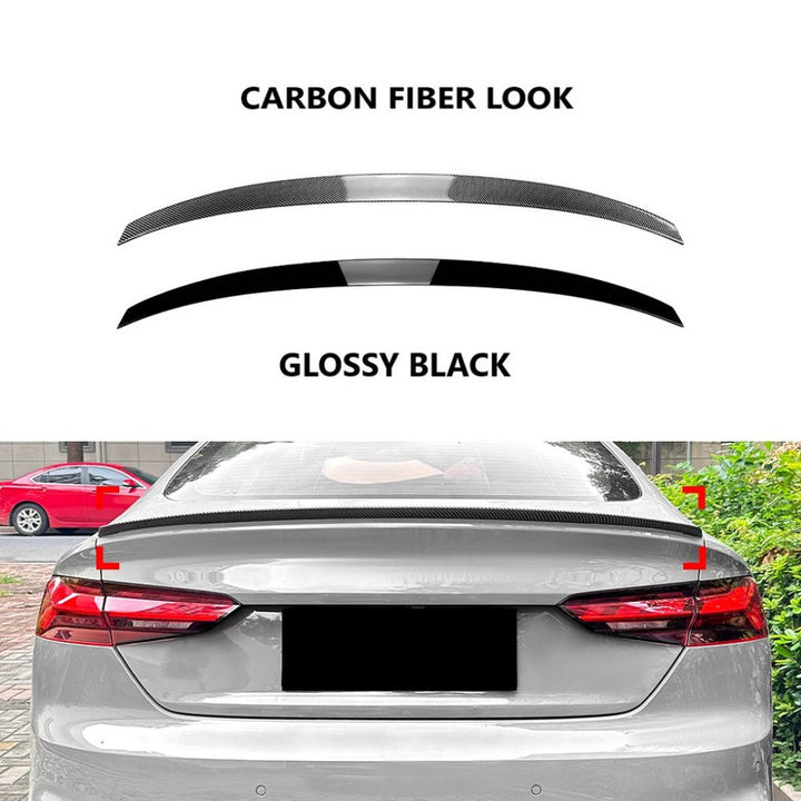 Car Craft Compatible With Audi A5 F5 Sportback Four-door 2017-2024 Rear Trunk Boot Roof Wing Lip Spoiler Splitter Skirts Sportsback Style Zst-889 Glossy Black