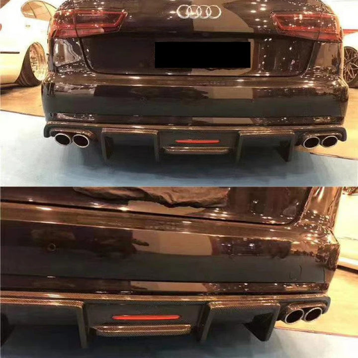 Car Craft Compatible With Audi A6 C6 2012-2015 Rear Bumper Lip Diffuser Skirts Real Carbon Fiber Non-sline Car CC- - CAR CRAFT INDIA
