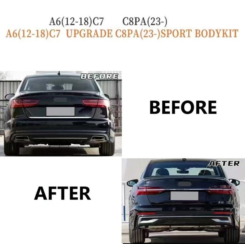 Car Craft Compatible With Audi A6 C7 2011-2018 Upgrade Facelift Convert To A6 Cb Pv 2023 Bodykit Bumper Headlight Taillight Hood Fender