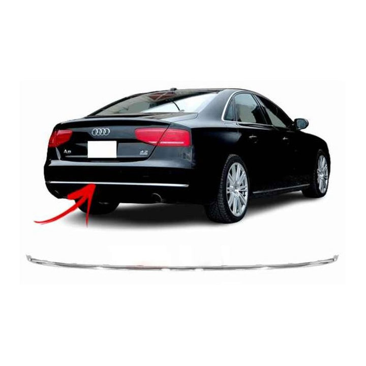 Car Craft Compatible With Audi A8 D4 2010-2014 Rear Bumper Chrome Molding Trim Middle Centre 4h08074432zz