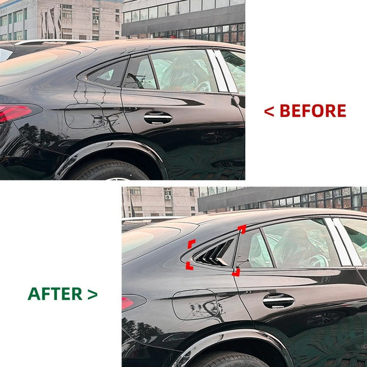 Car Craft Compatible With Mercedes Benz Glc Coupe C254 W254 2024+ Car Rear Window Louvers Sticker Rear Triangle Window Shade Spoiler Trim Accessories Zst-1056 Glossy Black