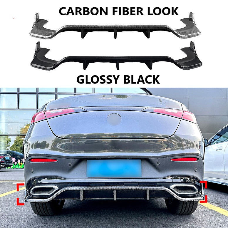 Car Craft Compatible With Mercedes Benz Glc Coupe W254 C254 2024+ Amg Rear Bumper After Lip Diffuser Lip Skirst Splitter Flag Canard Carbon Fiber Look Zst-810 Cf