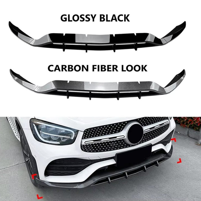 Car Craft Compatible With Mercedes Benz Glc W253 X253 C253 Lci 2020-2022 Amg Front Bumper Lip Splitter Diffuser Skirst Flag Canard Carbon Fiber Look Zst-452 Cf