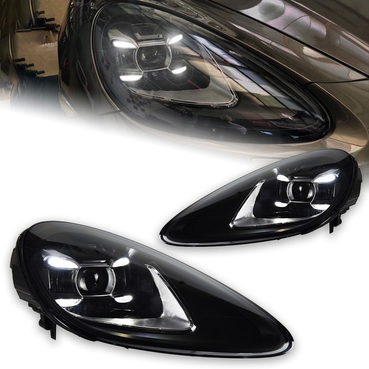Car Craft Compatible With Porsche Cayenne 2011-2014 Car Front Upgraded Head Light Lamp Xenon Headlight Retrofit Upgrade Matrix Modified Led Drl Hid A