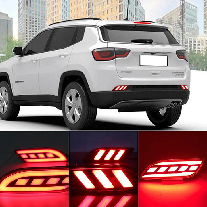 Car Craft Compatible With Jeep Compass 2017-2022 Rear Bumper Fog Light Lamp Led Reflector Cover 55112674aa 55112675aa Led A