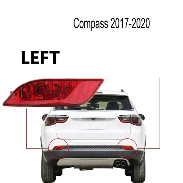 Car Craft Compatible With Jeep Compass 2017-2022 Rear Bumper Fog Light Lamp Led Reflector Cover 55112674aa Left