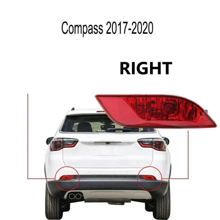 Car Craft Compatible With Jeep Compass 2017-2022 Rear Bumper Fog Light Lamp Led Reflector Cover 55112675aa Right