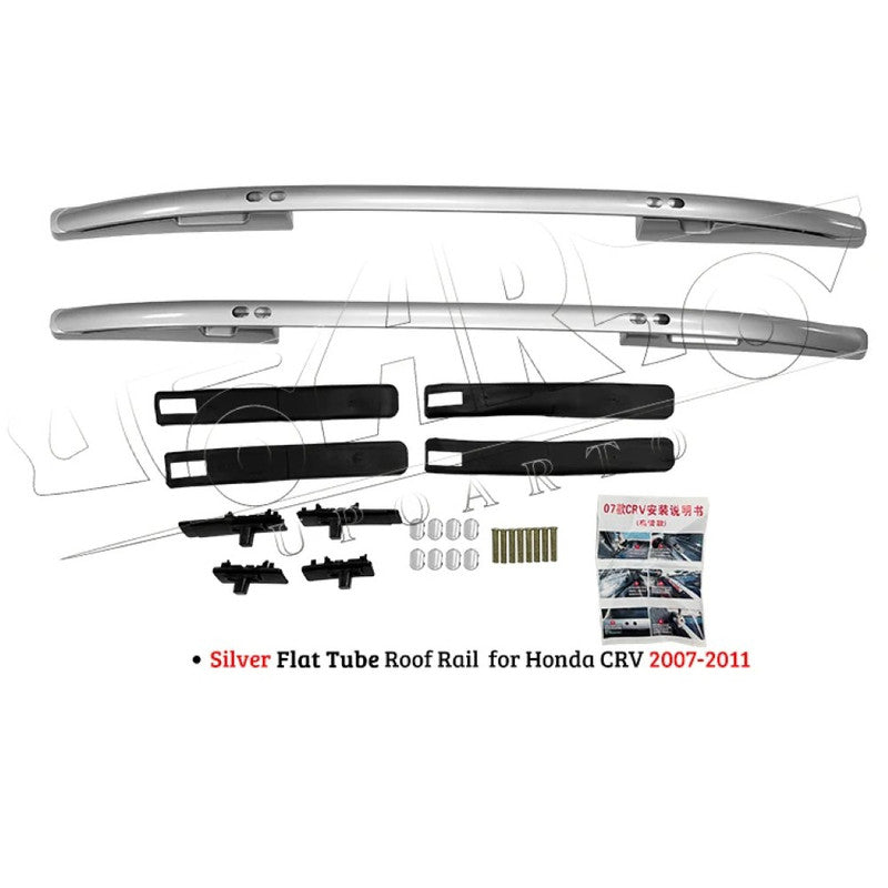 Car Craft Compatible With Honda Crv 2007-2011 Roof Rail Rack Bar Ar-hnda-0139 Sl Silver Chrome Flat Tube CC-8569 - CAR CRAFT INDIA