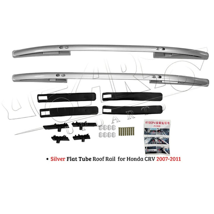 Car Craft Compatible With Honda Crv 2007-2011 Roof Rail Rack Bar Ar-hnda-0139 Sl Silver Chrome Flat Tube CC-8569 - CAR CRAFT INDIA