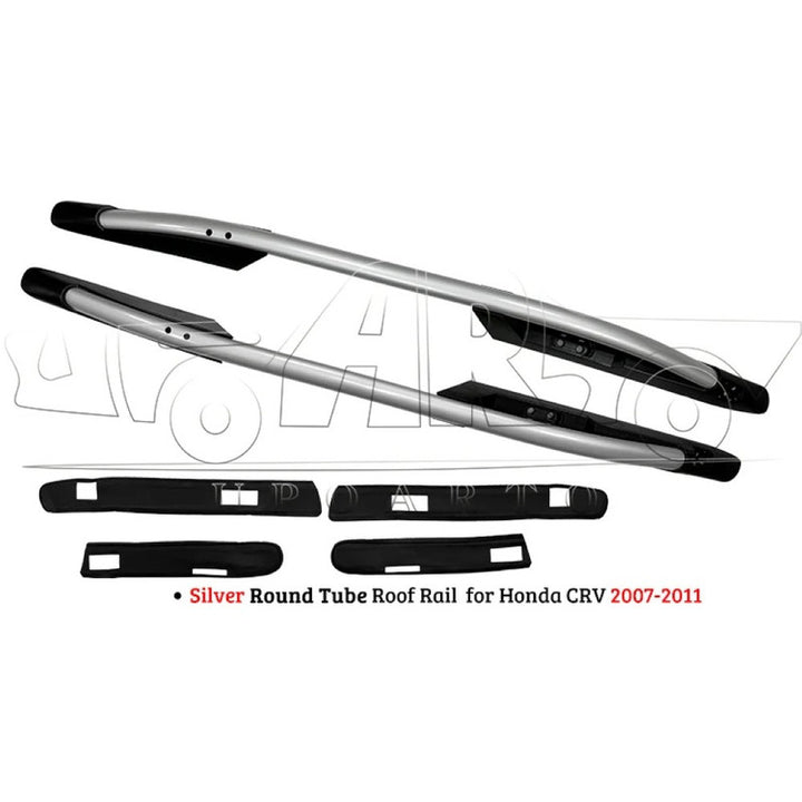Car Craft Compatible With Honda Crv 2007-2011 Roof Rail Rack Bar Ar-hnda-0136 Sl Silver Chrome Round Tube CC-8567 - CAR CRAFT INDIA