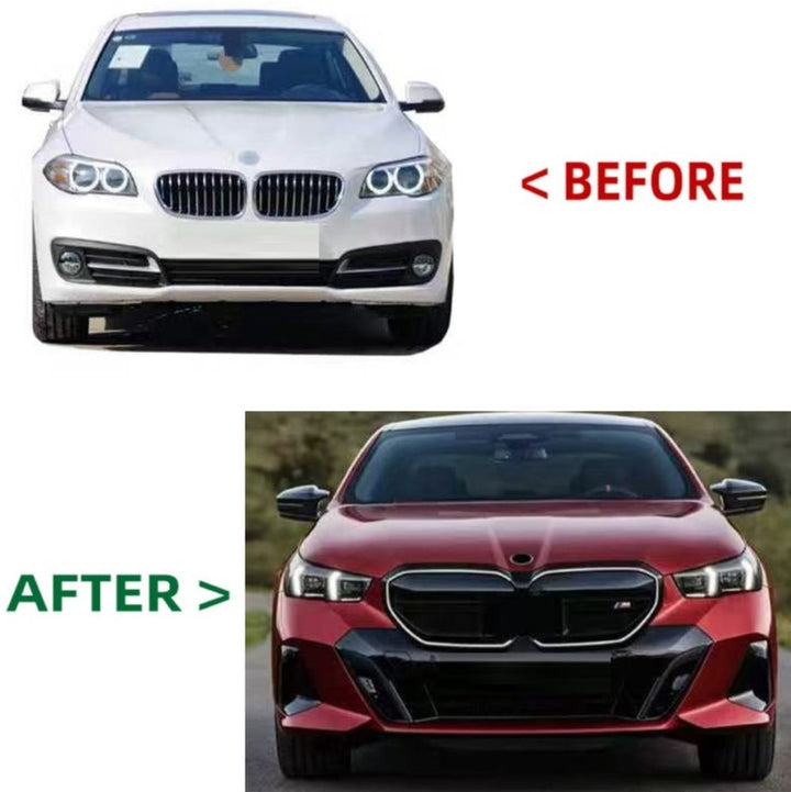 Car Craft Compatible With Bmw 5 Series F10 2010-2017 Upgrade Facelift Convert To 2026 G60 M Sport Bodykit Front Rear Bumper Side Skirt Headlight Taillight Trunk Skirt Fender Hood Grill Trim Skirts Non Cut - CAR CRAFT INDIA