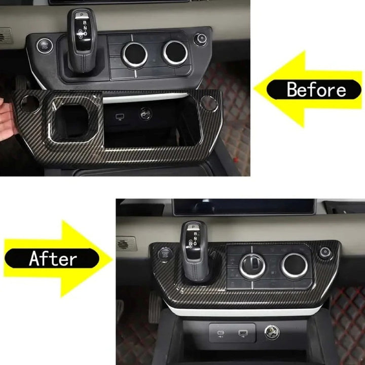 Car Craft Compatible With Range Land Rover Defender 90 110 L663 Lr129997 2020+ Car Center Console Gear Shift Dashboard Button Frame Trim Cover Carbon Fiber - CAR CRAFT INDIA