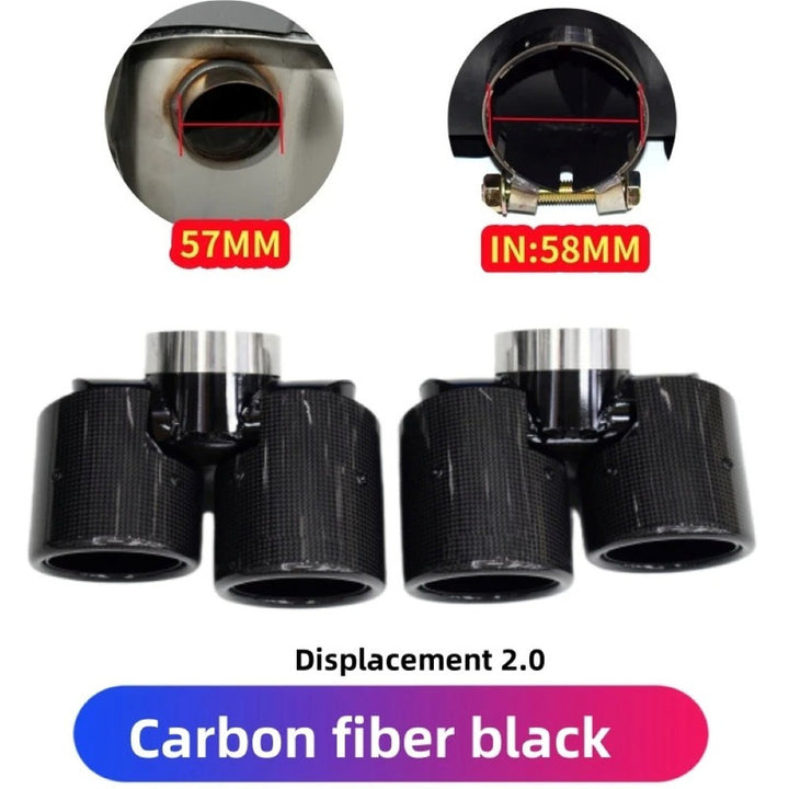 Car Craft Compatible With Range Land Rover Defender 90 110 130 L663 Lr129997 2020+ Car Exhaust Tip Tailpipe Stainless Steel Square Muffler Tip Nozzle Silensor 2.0 Round Carbon Fiber - CAR CRAFT INDIA