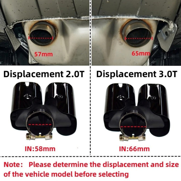 Car Craft Compatible With Range Land Rover Defender 90 110 130 L663 Lr129997 2020+ Car Exhaust Tip Tailpipe Stainless Steel Square Muffler Tip Nozzle Silensor 2.0 Round Chrome Silver - CAR CRAFT INDIA