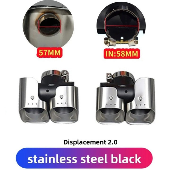 Car Craft Compatible With Range Land Rover Defender 90 110 130 L663 Lr129997 2020+ Car Exhaust Tip Tailpipe Stainless Steel Square Muffler Tip Nozzle Silensor 2.0 Square Khan Style Chrome Silver - CAR CRAFT INDIA