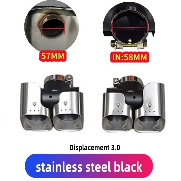 Car Craft Compatible With Range Land Rover Defender 90 110 130 L663 Lr129997 2020+ Car Exhaust Tip Tailpipe Stainless Steel Square Muffler Tip Nozzle Silensor 3.0 Square Khan Style Chrome Silver - CAR CRAFT INDIA
