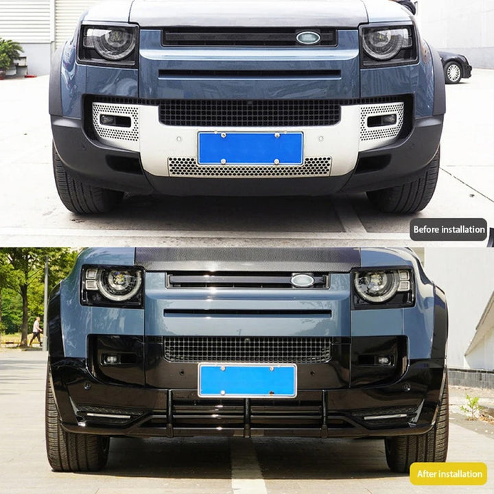 Car Craft Compatible With Range Land Rover Defender 90/110 L663 Lr129997 2020+ Front Bumper Lip Splitter Skirts Splitter 2 Led - CAR CRAFT INDIA