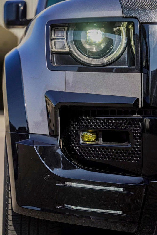 Car Craft Compatible With Range Land Rover Defender 90 110 130 L663 Lr129997 2020+ Front Bumper Lip Splitted Skirts Led Lumma Style - CAR CRAFT INDIA