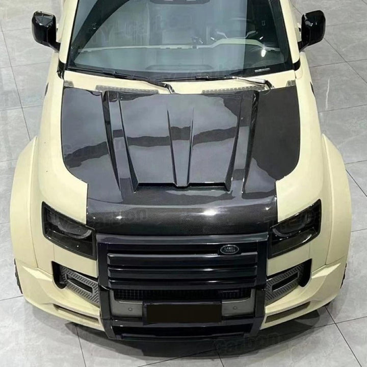 Car Craft Compatible With Range Land Rover Defender 90 110 130 L663 Lr129997 2020+ Front Hood Bonnet Carbon Fiber - CAR CRAFT INDIA