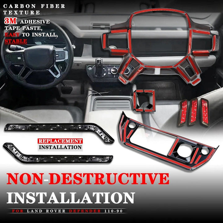 Car Craft Compatible With Range Land Rover Defender 90 110 L663 Lr129997 2020+ Car Interior Trim Set Center Console Aremest Panel Side Trim Strips Steering Cover Piano Black - CAR CRAFT INDIA