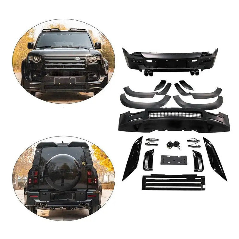 Car Craft Compatible With Range Land Rover Defender 90 110 130 L663 Lr129997 2020+ Upgrade Convert Facelift To Lumma Front Rear Bumper With Bodykit Splitter Skirts Lip Wheel Arch Lumma Style - CAR CRAFT INDIA
